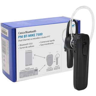 Bluetooth-Headset mit PNI BT-Mike 7500 mit PTT, zweikanalig mit PNI BT-DONGLE 8001 und Mobiltelefon kompatibel