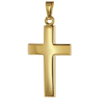 trendor Kreuzanhänger Kreuz- 26 mm Gold 750 / 18 Karat goldfarben