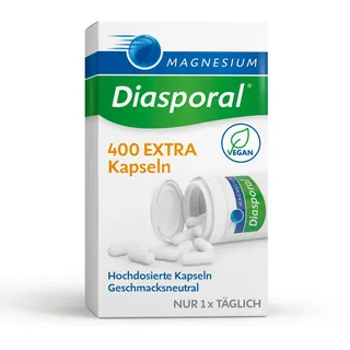 Magnesium-Diasporal 400 EXTRA Kapseln | Hochdosierte 400 mg Magnesium Kapseln | Vegan, geschmacksneutral und leicht zu schlucken | Ideal bei erhöhtem Bedarf | Glutenfrei und laktosefrei | 50 Stück