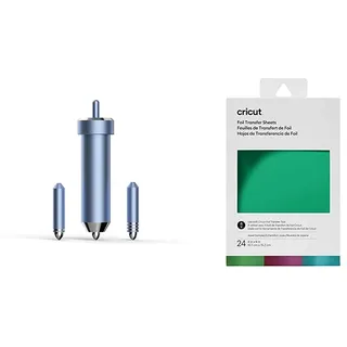 Cricut 2008727 Folientransfersatz, Explore Maker Maschinen, 3 tips-fine, medium & bold & 2008715, Juwelen Transferfolien-Sampler, (24 Stück), 10.1 cm x 15.2 cm (4%22 x 6%22)