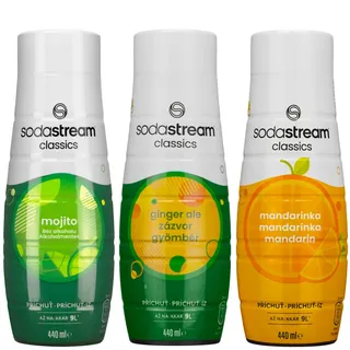 NEU Sodastream Sirup Set 3x440ml Mojito Ginger Ale Mandarine Getränkesirup