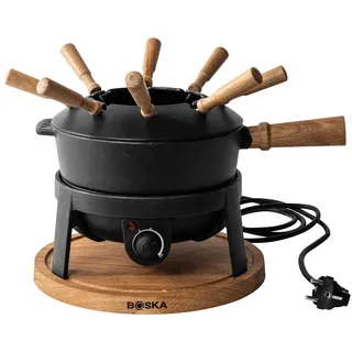 Boska Fondueset Pro - Premium Fondue - Käsefondue - Schokofondue - Hotpot - Für 8 personen - Topf set -Extralanges Kabel - Gusseisen - Elektrisch - Fondue gerät