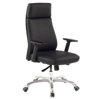 KADIMA DESIGN Bürostuhl Ergonomisches Design, Echtleder, verstellbare Armlehnen, Aluminium-Fußkreuz, 120 kg Belastbarkeit.