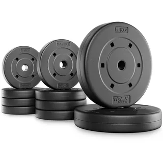 trex sport Hantelscheiben Set 20 kg Kunststoff Gewichte 25 mm schwarz