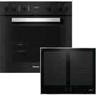 MIELE H 2457 IP OBSW + KM 7005 FR, Einbauherdset (Induktionskochfeld, A+, 76 l)