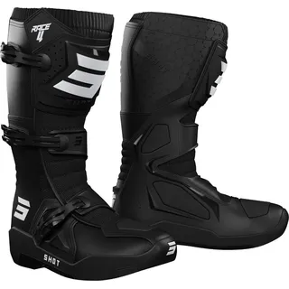 Shot Race 4 Motocross Stiefel, schwarz-weiss, Größe 44 für Männer