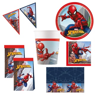 Procos 10215303DY - Party Set Spiderman Crime Fighter, 46-teiliges Einweggeschirr für Kindergeburtstag und Mottoparty, Tischdeko, unbekannt