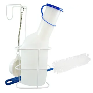 Sanismart Urinflaschen-Set aus Urinflasche + Halter + Reinigungsbürste