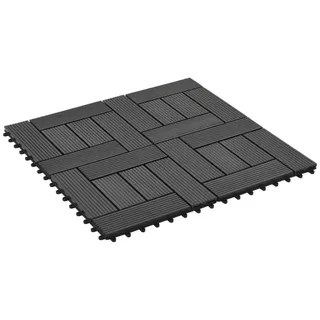 vidaXL 22 Stk. Terrassenfliesen 30 x 30 cm 2 qm WPC Schwarz