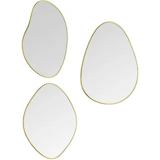Mirrors and More Wandspiegel 3er Set mit Metallrahmen in Gold