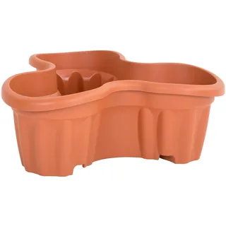 3 STÜCK WHAM 14756  Vista Großer Tri - Pflanzer 53 x 20cm - Terrakotta