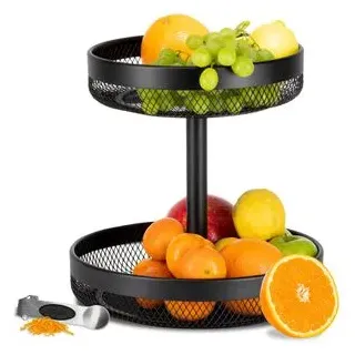 Moritz&Moritz Moritz & Moritz Obst Etagere Schwarz 35,5 x 30cm, 2-stöckig