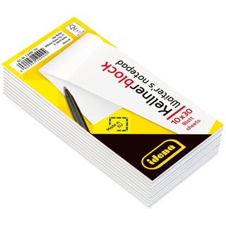 IDENA 10499 - 10er Set Kellnerblöcke, 7 x 14,8 cm, je 30 Blatt,