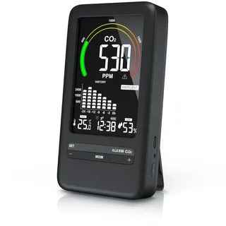 Brandson CO2 Messgerät, Luftqualitätsmelder, Kohlendioxidwarnmelder, präzise Sensoren, für gesundes Raumklima