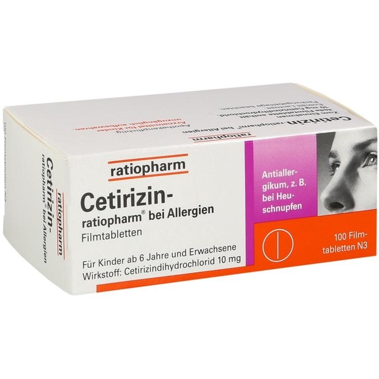 Bild Cetirizin ratiopharm bei Allergien 10 mg Filmtabl.