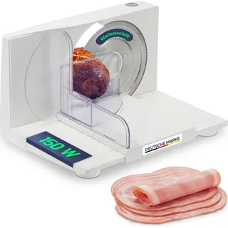 sommertal Allesschneider AS170 150W Edelstahlmesser mit Wellenschliff,klappbar platzsparend, elektrische Schneidemaschine Brotschneidemaschine, Profi