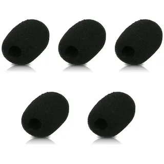 kwmobile Mikrofon Windschutz kompatibel mit div. Mikrofonen - 5 x Schaumstoffbezug mit den Maßen 2,5x3x1 cm in Schwarz