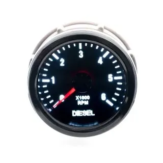 Zusatzinstrument Auto, Rallye, YoungTimer, Drehzahlmesser für DIESEL Fahrzeuge, 0~6.000RPM, schwarz Ã52mm