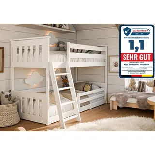 Kids Collective Hochbett 90 x 200 cm Kiefer weiß