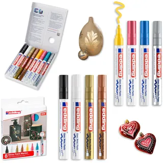 Glanzlackmarker sortiert (8er Faltschachtel)