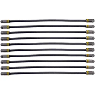 CABELCON 10x 30cm Jumperkabel, Patchkabel, Verbindungskabel F-Stecker auf F-Stecker, FRNC schwarz 3fach geschirmt Koaxialkabel, wasserfest, UV beständig, FM-CXJ6-FM/CX3/B/0.3
