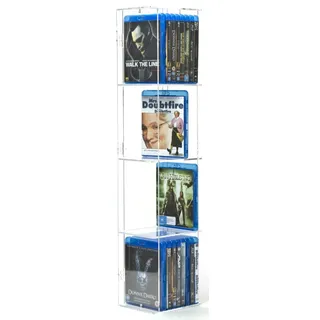 SORA Blu-ray Tower mit transparenter Rückwand für bis zu 36 Blu-ray-Cases