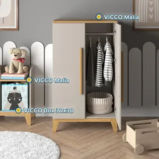 VitaliSpa Kinderkleiderschrank Malia 70 x 120 x 53,4 cm Eiche braun