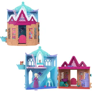 Mattel Disney Die Eiskönigin ELSA Spielset mit Kleiner Puppe bestehend aus 10 Spielbereichen, 3 Tierfreunden und 8 Zubehörteilen, Storytime Stacker, inspiriert von den Tieren aus Arendelle, JFG28