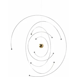 Flensted Mobiles 441 Niels Bohr Mobile, Stahl, Gold/Silber, 27x27 cm