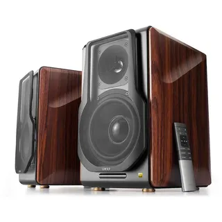 EDIFIER S3000PRO - Bluetooth-Regallautsprechersystem mit 256W RMS | Kabellose Verbindung zwischen den Lautsprechern | Line In, USB, optisch (Toslink), Koaxial, Balanced XLR und Bluetooth (aptX)