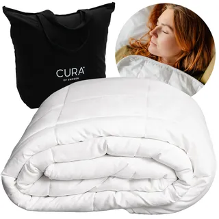  Cura  Pearl Classic Gewichtsdecke 150x210 9kg - Anti Stress Therapiedecke - Schwere Decke für tiefen Schlaf und bessere Erholung - Schwere Bettdecke aus 100% Baumwolle - Heavy Weighted Blanket