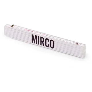 Personalisierter Zollstock | Metrie 2m Block 52 | mit männlichen Namen Name: Mirco