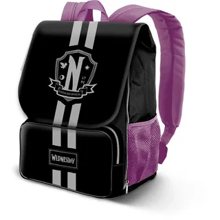 Karactermania Wednesday School Expandable Rucksack Schwarz