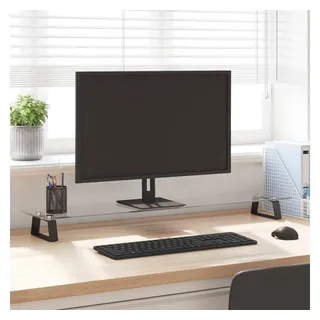vidaXL Monitorständer Schwarz 100x20x8 cm Hartglas und Metall