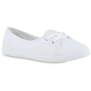 Stiefelparadies Damen Sportliche Ballerinas in Weiss