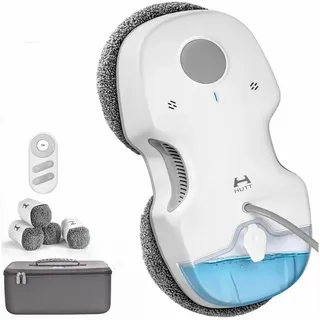 HUTT Saugroboter C65 Fensterputzroboter mit Sprühfunktion, Elektrischer Fensterputzer, Fenstersauger mit Sprühfunktion,Elektrischer Fensterputzer, 80ML Tank weiß