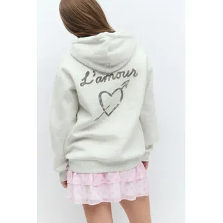 Gina Tricot - Y basic hood - hoodies - Grau - 146/152 - Mädchen - Grau - 146/152