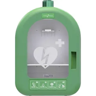 MEDX5 Universal AED-PVC-Innenwandkasten mit akustischem und optischem Alarm, grün DEFI-Wandkasten Innenbereich PVC