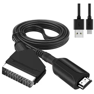 Hsthe Sea Scart-zu-HDMI-Konverter, Video-Audio-Konverter, SCART-zu-HDMI-Kabel für HD 720P/1080P Scart-zu-HDMI-Kabel für HDTV, Projektor, VHS-Videorecorder, DVD-Player