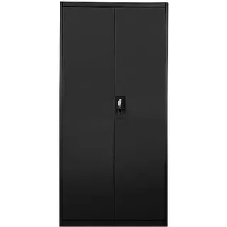 Panana 4-TÜR Metall Büro Aktenschrank Hoher Speicher Schrank Dokument Fächer Abschließbare Doppeltüren Einstellbare Regale (Schwarz, 5-Schicht)