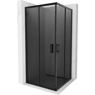 Mexen Rio quadratische Duschkabine 90 x 90 cm, Graphit, Schwarz - 860-090-090-70-40