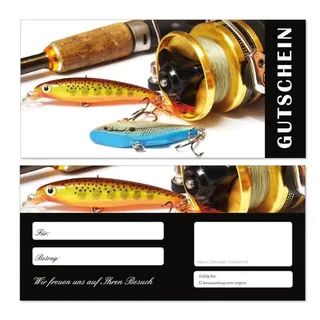 LYSCO Geschenkkarte Geschenkgutscheine Fische Angeln Erholung Gastronomie Restaurant, Fischfang Ködern Urlaub Entspannung Genuss schwarz