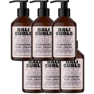 BALI CURLS Hydrating Curl Cream – Feuchtigkeitsspendende Lockencreme 6 x 150ml - Sheabutter, Kokosöl & Ylang-Ylang – Locken Creme für geschmeidige & definierte Curls
