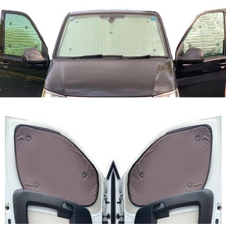 Thermo-Jalousien Kombatibel Mit Vauxhall Vivaro (2001-2014)(5-teiliges Set) Rückenfarbe in Braun, Reversibel und Thermisch