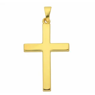 Adelia ́s Kette mit Anhänger Schmuckset - Set mit Halskette 585 Gold Kreuz Anhänger, Schmuckset - Set mit Halskette goldfarben