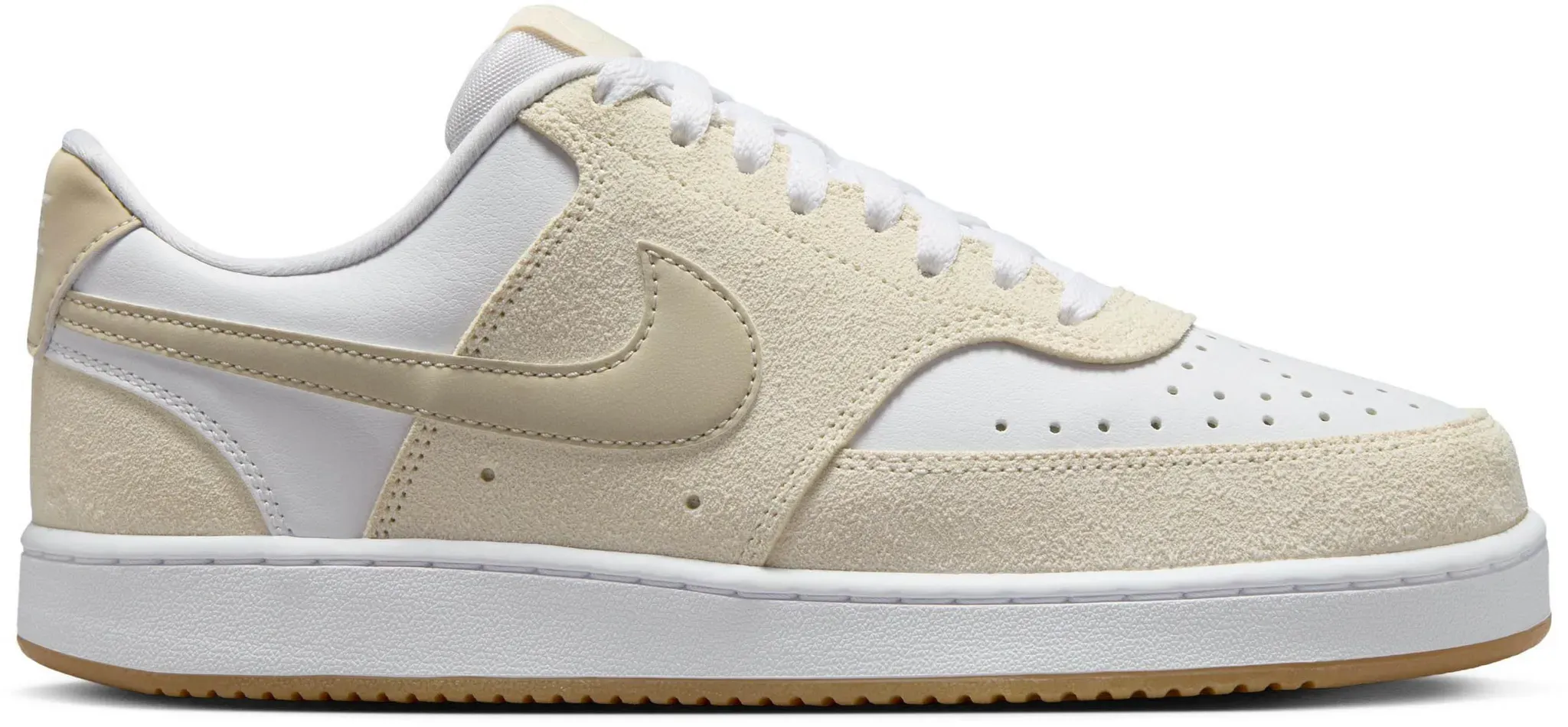 Nike Court Vision Sneaker Damen in pale ivory-light orewood brown-white, Größe 38 1/2 - beige