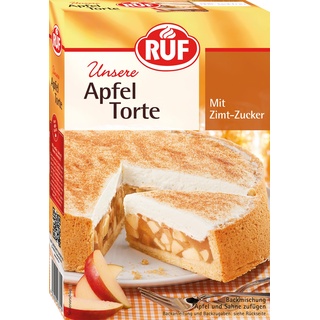 RUF Apfeltorte, Backmischung für eine Apfel-Torte mit Sahne-Creme und Zimt-Zucker, Apfel-Zimt-Torte, vegan