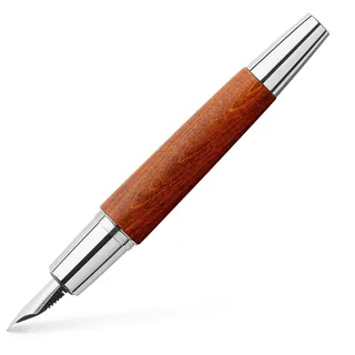 Faber-Castell Füllfederhalter e-motion Holz / Chrom, Feder: F, inklusive Geschenkverpackung, Schaftfarbe: braun