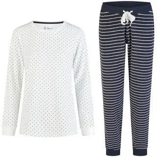 By Louise Schlafanzug by Louise Damen Frottee Pyjama Schlafanzug Nachtwäsche lang Weiß weiß L