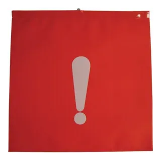 Schlussfahne 30 x 30 cm m.Aufdruck Ausrufezeichen